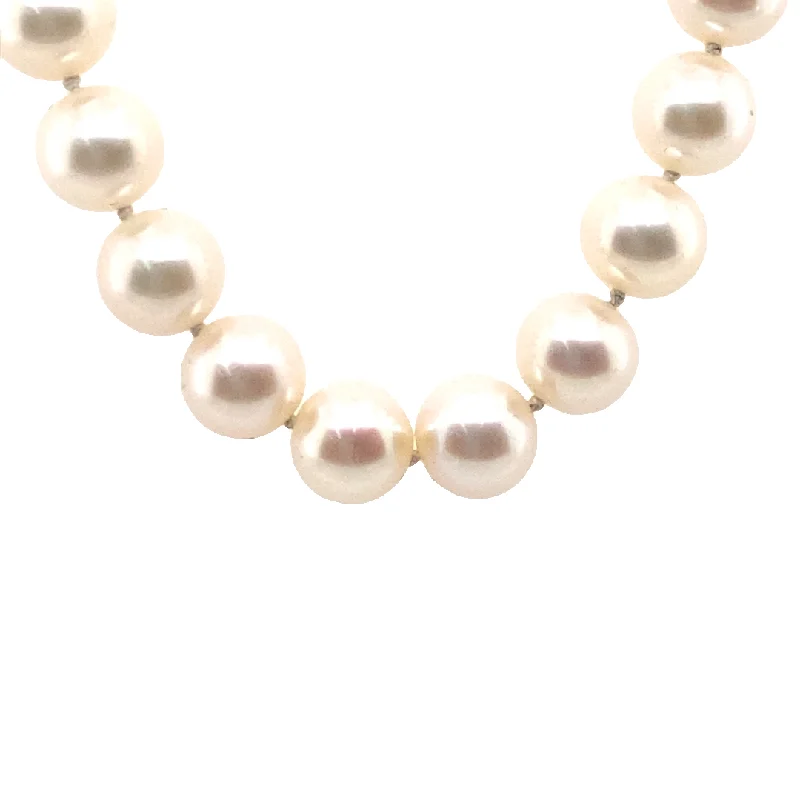 Ladies Necklaces Sterling Glow-18" Strand FW Pearl Necklace in White Gold by B&C