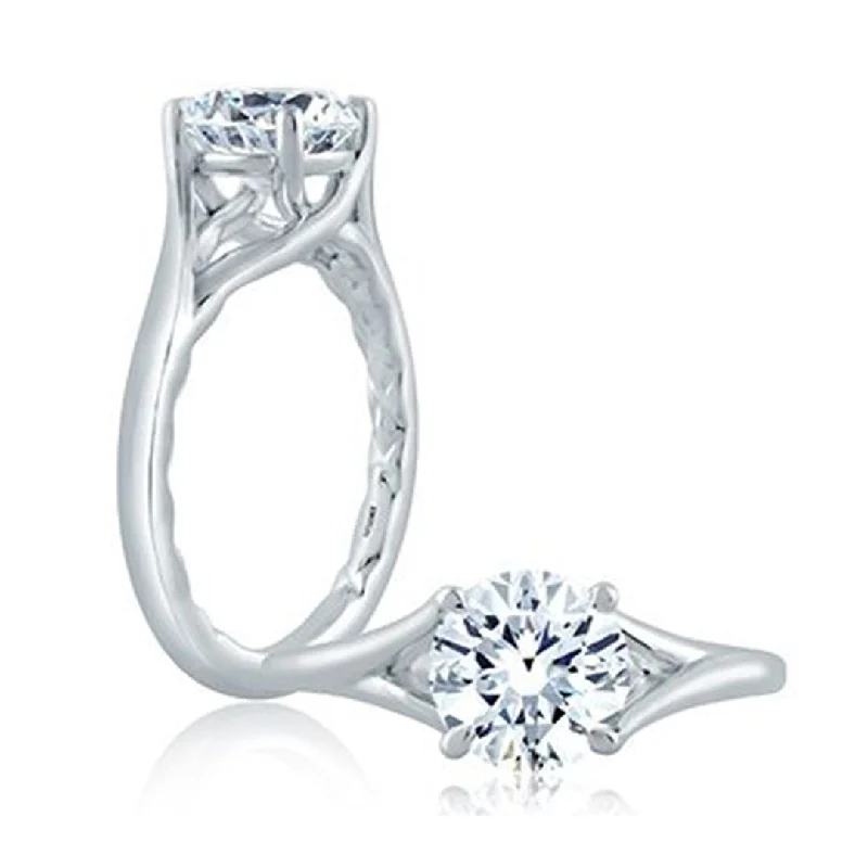 Ladies Polished Engagement Rings -Solitaire Engagement Ring