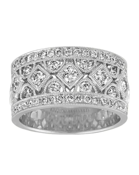 Ladies Energy Flow Rings -Sterling Silver CZ Paved Ring