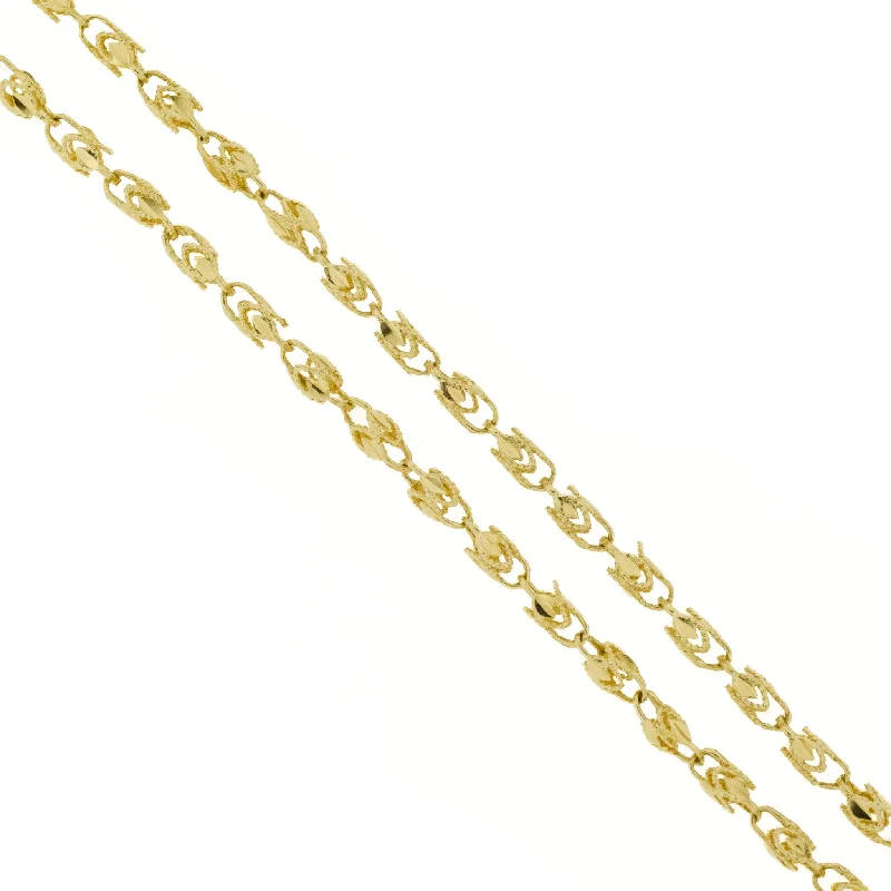 Ladies Necklaces with Bronze Enstatite-3mm Wide Turkish Chain Necklace 18" in 14K Yellow Gold