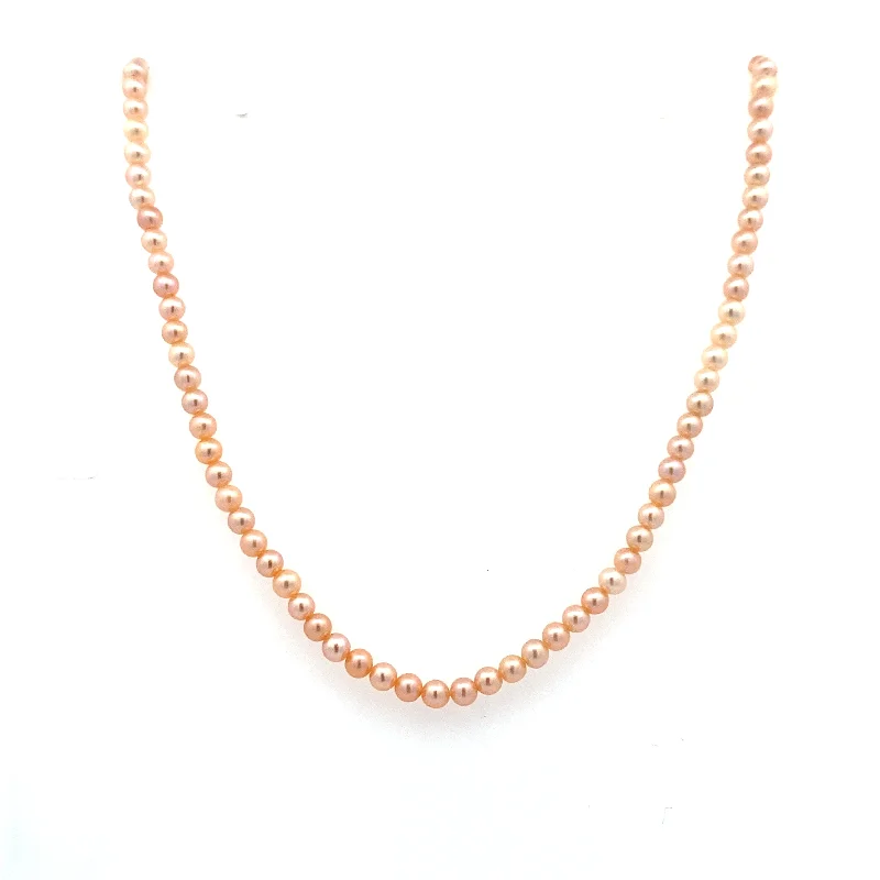 Ladies Necklaces for Explorer Shine-Childrens Pink Pearl Necklace in White Gold by B&C