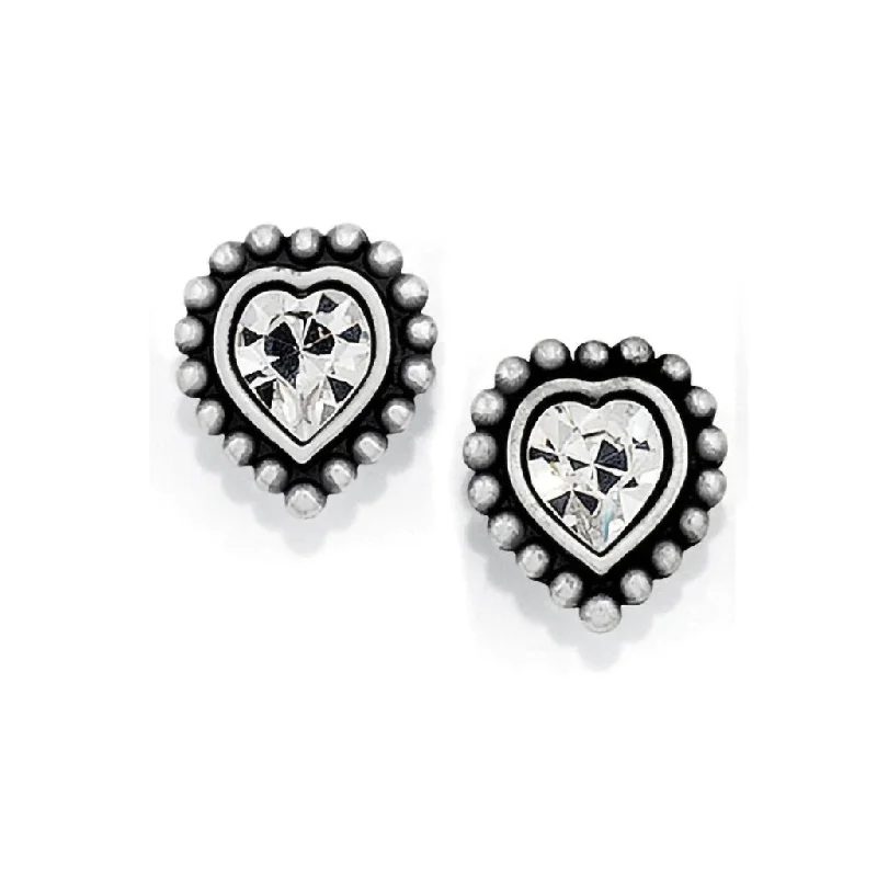 Ladies Happiness Glow Earrings -Brighton - Shimmer Heart Mini Post Earrings