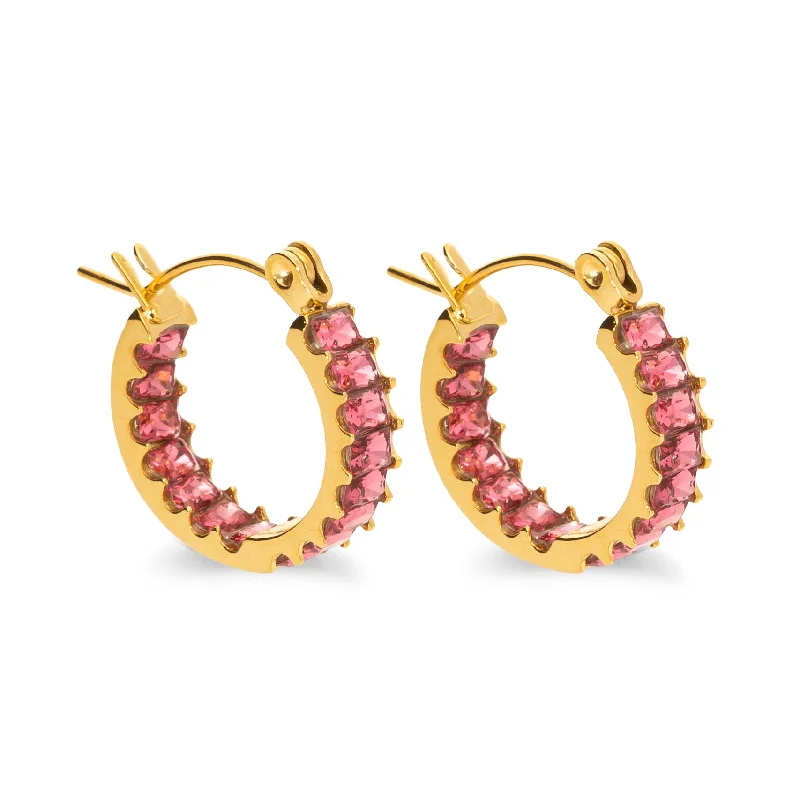 Ladies Rose Gold Band Rings -Coral earring pink gold