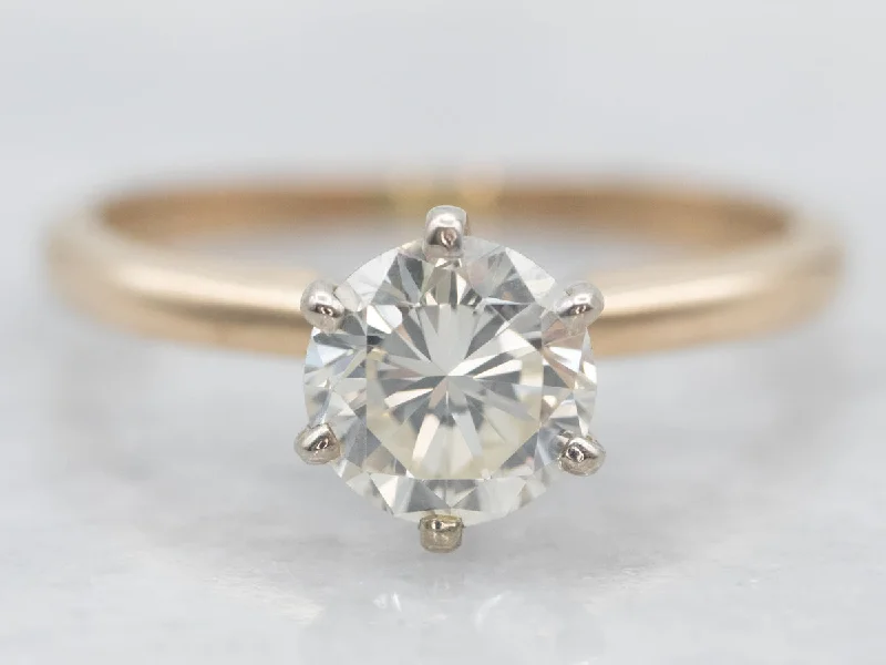 Ladies Small Stone Engagement Rings -Vintage Diamond Solitaire Engagement Ring