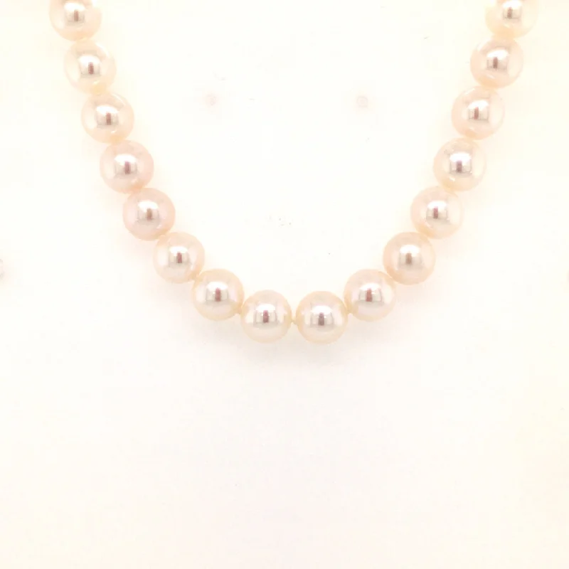 Ladies Necklaces Boho Spark-18" Strand Freshwater Pearl Necklace in White Gold by B&C