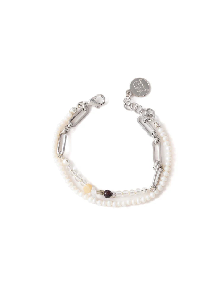 Ladies Bracelets with Pale Prehnite-Isalia Silver Bracelet