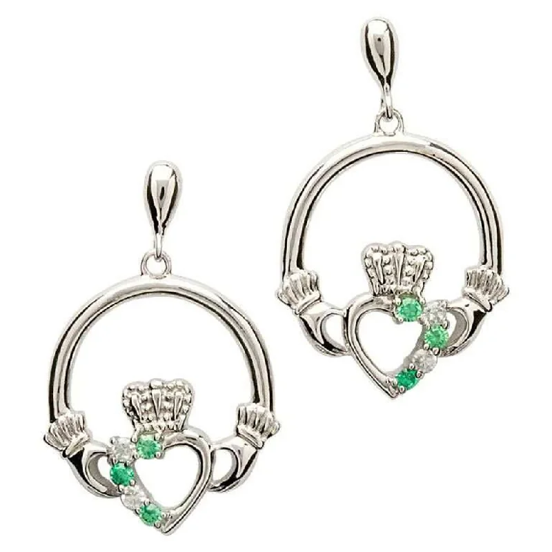 Ladies Daily Wear Earrings -Shanore : Claddagh Part Set Silver Earrings