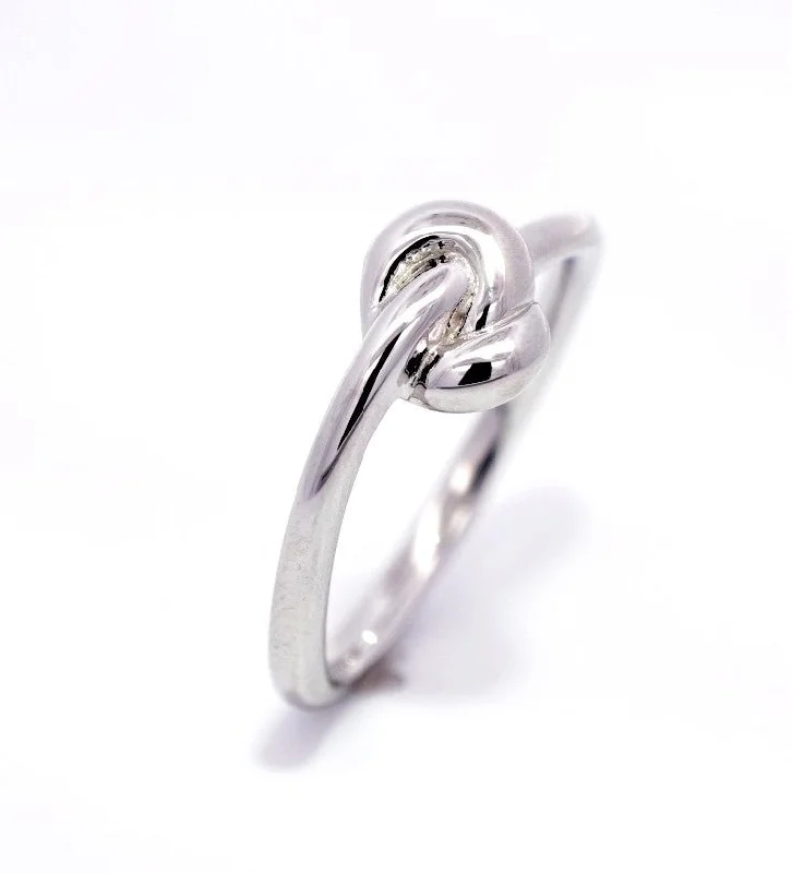 Ladies Artisan Handmade Rings -Sterling Silver Heavy Love Knot Promise Ring ULS-225773