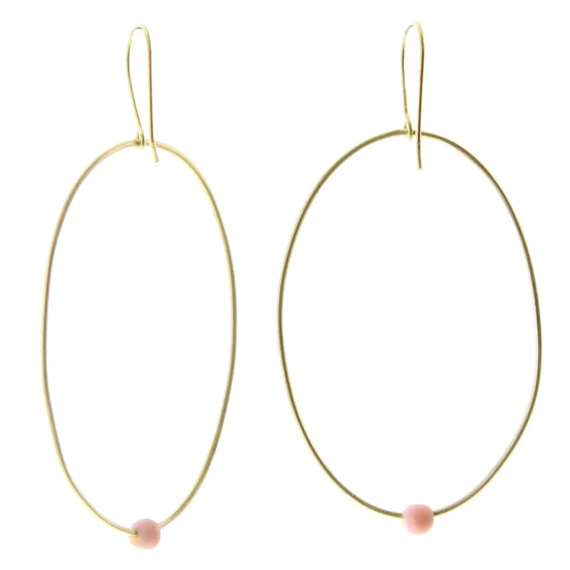 Ladies Resin Crafted Rings -Lombok Organic Oval Earring - Pink