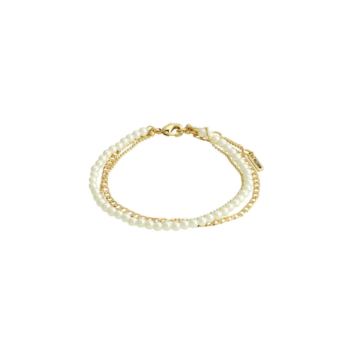 Ladies Bracelets for Date Spark-Baker Gold Plated 3-in-1 Pearl Bracelet