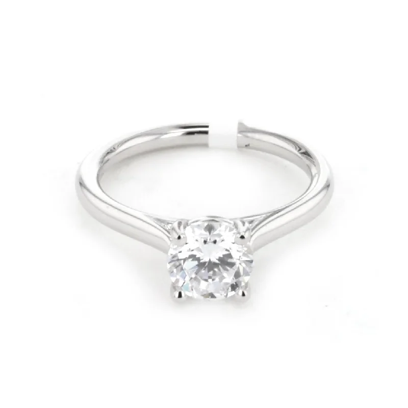 Ladies Engraved Engagement Rings -Solitaire Engagement Ring