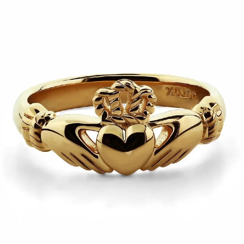 Ladies Wanderlust Rings -Gold Claddagh Ring ULG-6334Y in 14K Yellow Gold <font color="#FF0000"> IN STOCK!  Ships in 24 Hours!</font>